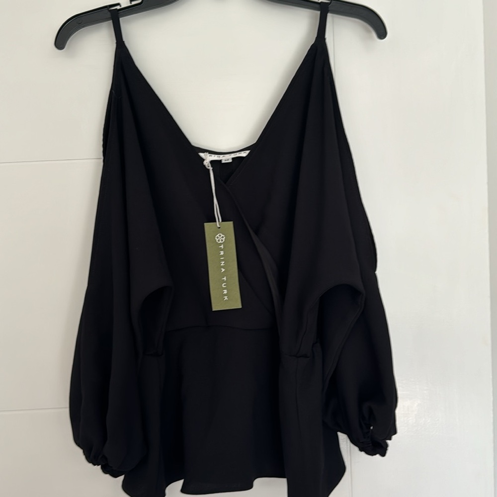 Drapey party blouse NEVER WORN - Picture 4 of 7